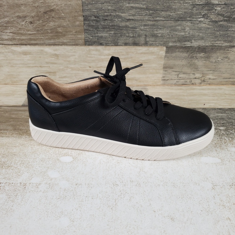 SOUL Naturalizer Neela Womens Shoes Sz 8 M Black Leather Lace Up Comfort Sneaker